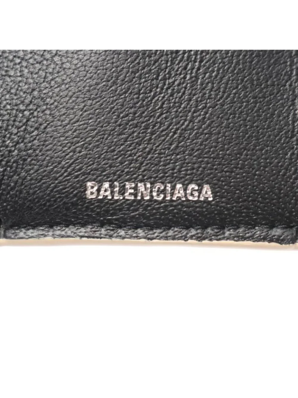 Balenciaga Trifold Wallet Everyday Mini Beige Leather Cash - Picture 5 of 8